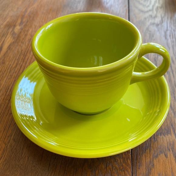 COPY - Fiesta by Homer Laughlin Cup and Saucer Green New - Picture 1 of 4